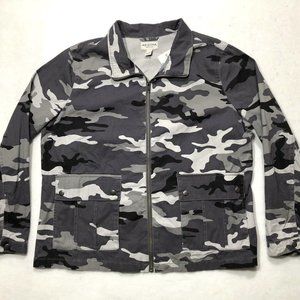 NWT Arizona Jean Co. Men's Size XL Gray Camo Jacket Long Sleeve Front Zip